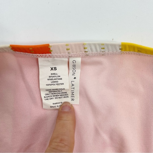 Gibson *Latimer 2 piece bikini swimsuit Stripe mod retro mid rise boho XS - Picture 6 of 8